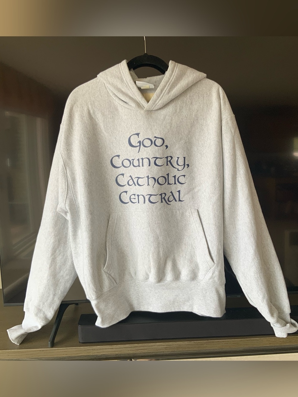 Catholic Central Adult Size Medium (Oversized) Light Gray Hoodie